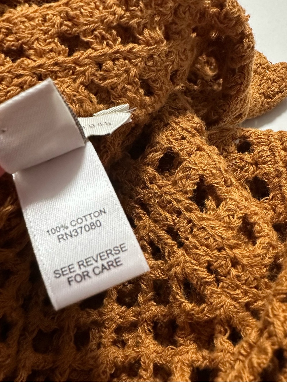 Brown Boho Crochet Top Women’s M Cotton Cover-Up Tunic Mini Dress Cottagecore - Picture 5 of 12